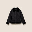 Bombardier court droit col montant noir femme
