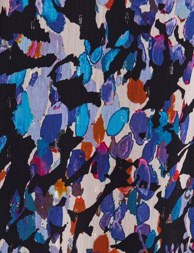 Robe évasée manches longues bleu femme