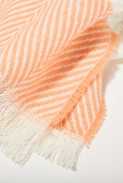 Écharpe à franges orange clair femme