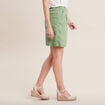 Short droit à pinces vert olive femme