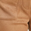 Pantalon aspect daim marron femme