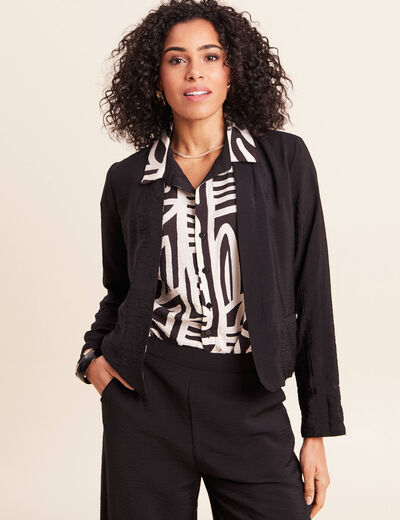 Veste r&eacute;versible manches longues noir femme