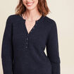 Pull manches longues bleu marine femme