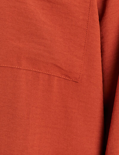 Veste fluide manches longues doubl&eacute;e marron fonc&eacute; femme