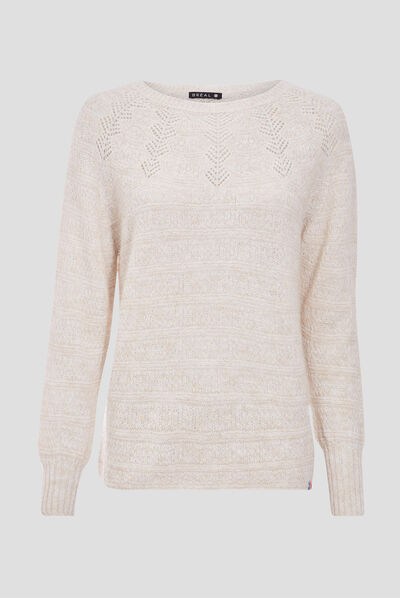 PULL CONFECTIONNÉ EN FRANCE creme femme