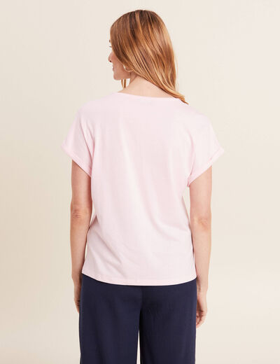 T-shirt manches courtes rose femme