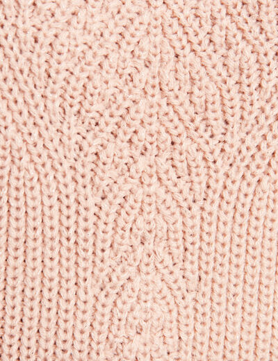 Pull manches longues rose poudrée femme