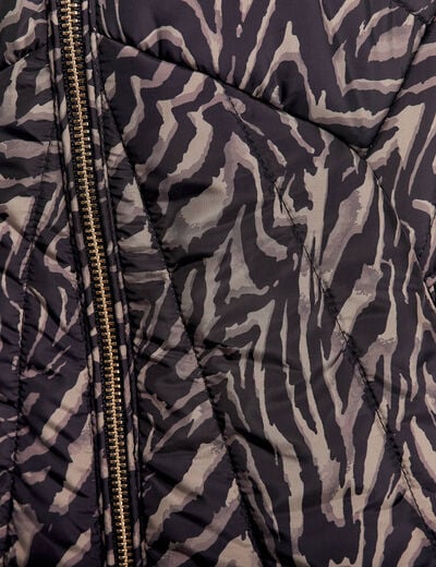 Doudoune d&eacute;perlante droite zipp&eacute;e noir femme
