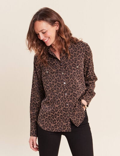 Chemise manches longues creme femme