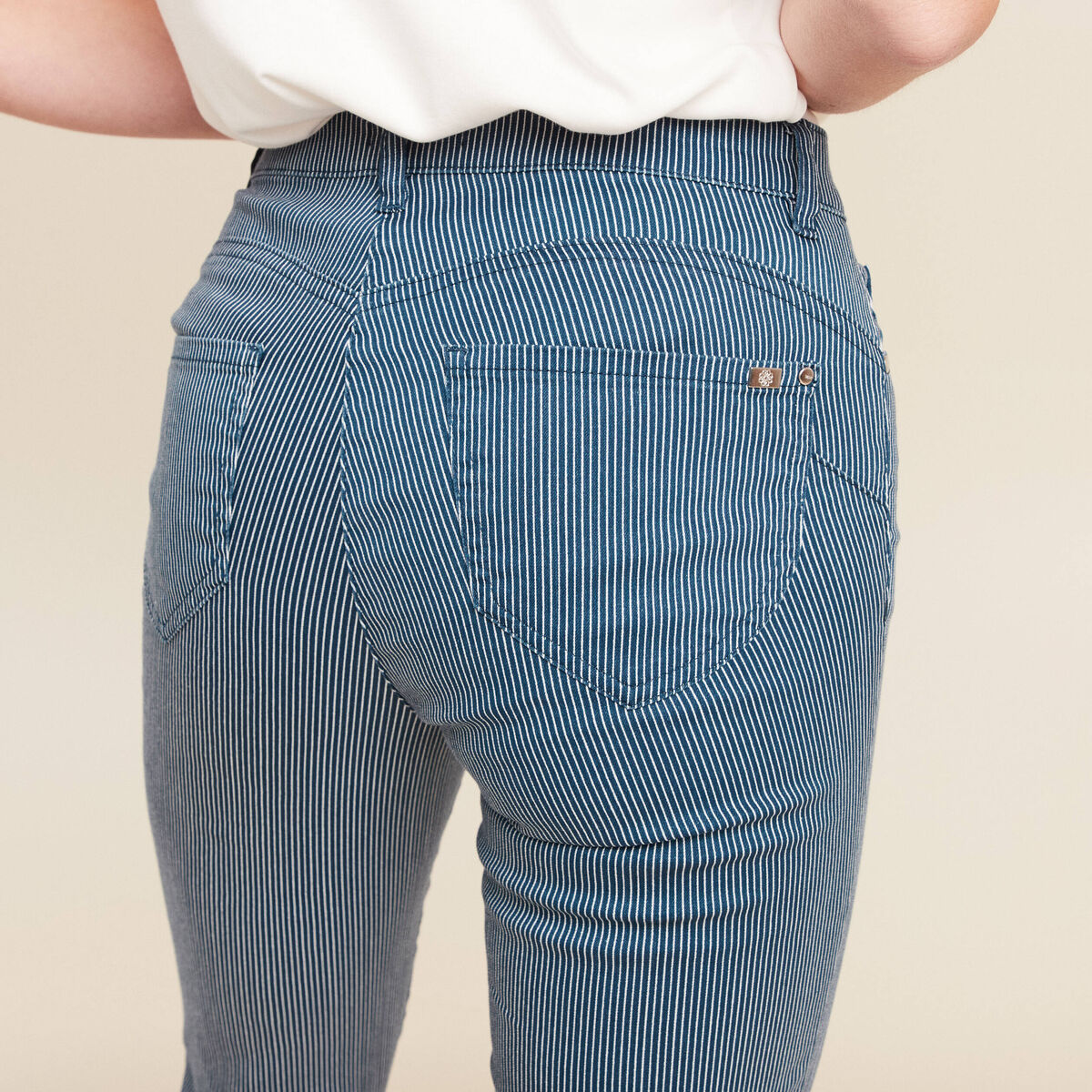 Pantalon magique Le L&eacute;ger coupe droite bleu marine femme