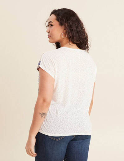 T-shirt manches courtes ecru femme