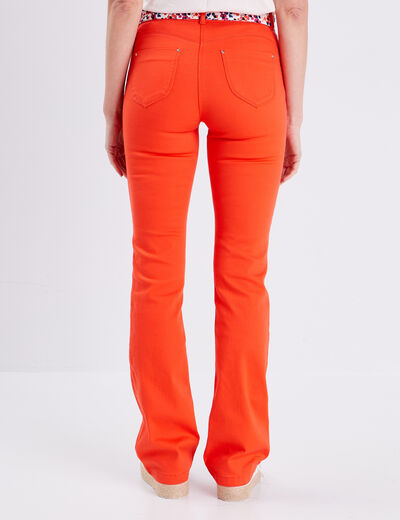 Jean bootcut orange femme