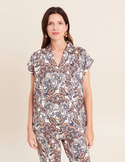 Chemise sans manches marron femme