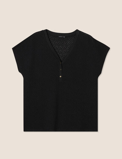 T-shirt manches courtes noir femme