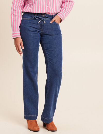 Jean coupe bootcut taille bascul&eacute;e denim stone femme