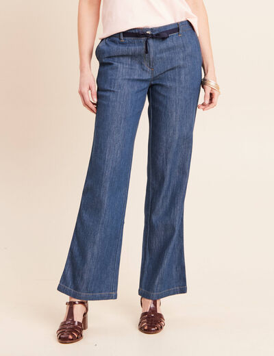 Jean large et fluide denim stone femme