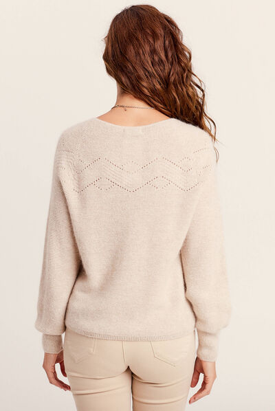Pull confectionné en France creme femme