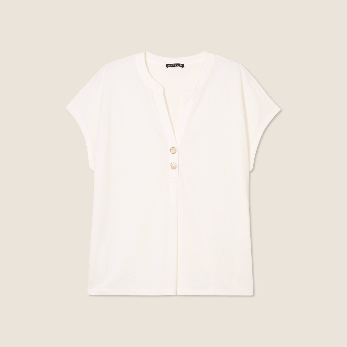 T-shirt manches courtes ecru femme