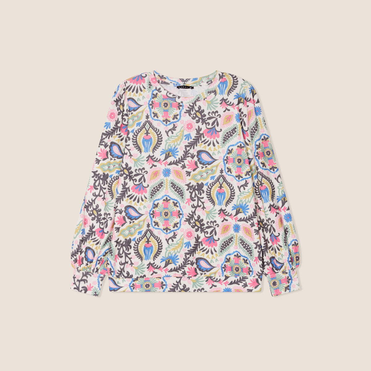 T-shirt manches longues rose femme
