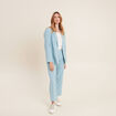 Veste tailleur droite bleu gris femme