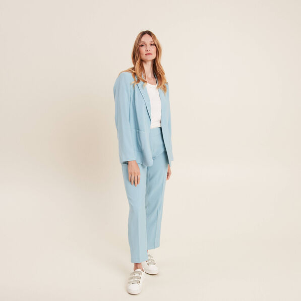 veste tailleur droite bleu gris femme Veste tailleur droite bleu gris femme