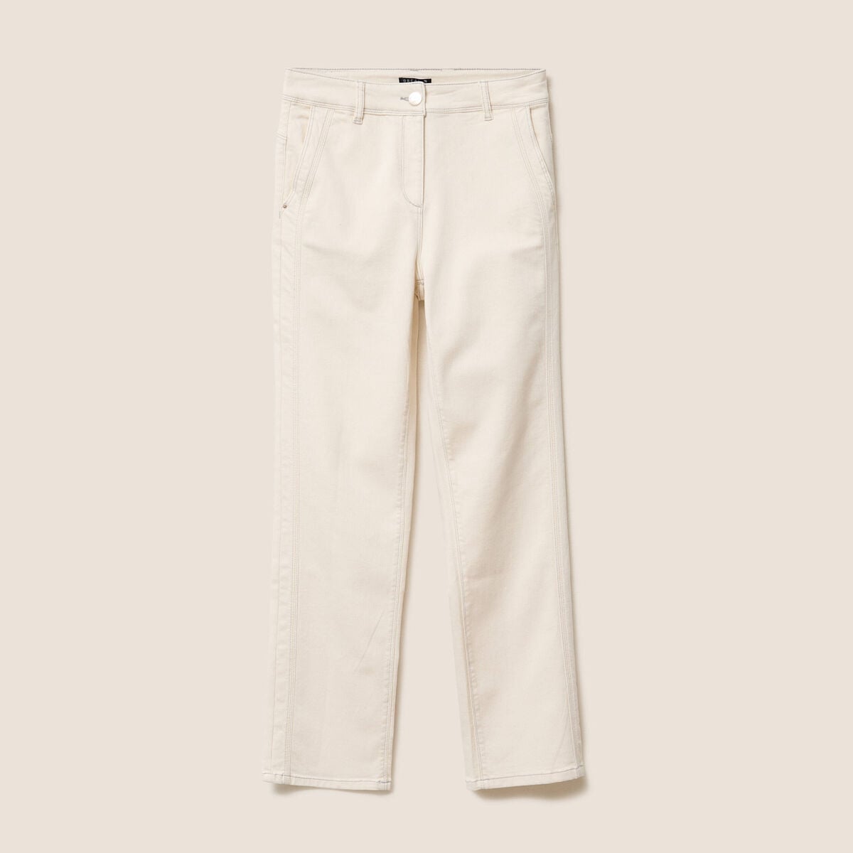 Jean taille haute sable femme