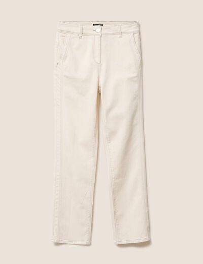 Jean taille haute sable femme