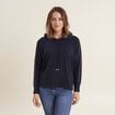 Sweat à capuche bleu marine femme