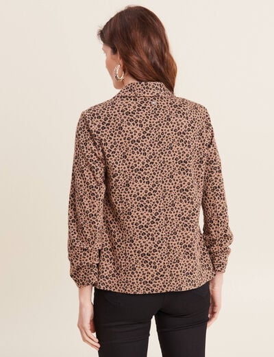 Veste tailleur col châle beige femme