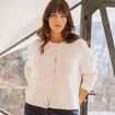 Gilet manches longues ecru femme