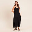 Robe longue &eacute;vas&eacute;e sans manches noir femme