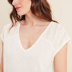 T-shirt manches courtes ecru femme