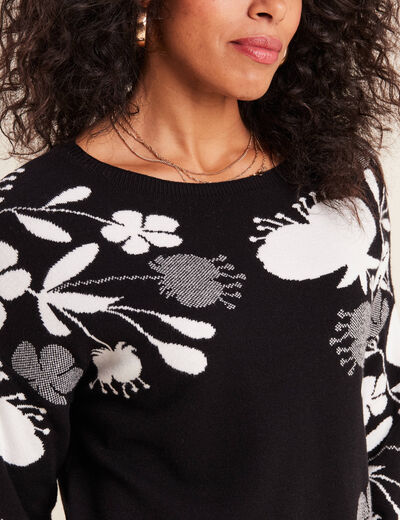 Pull manches longues blanc femme