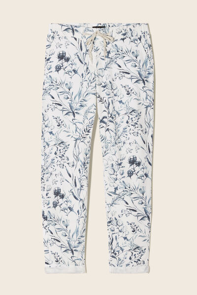 Pantalon ajusté denim blanc femme