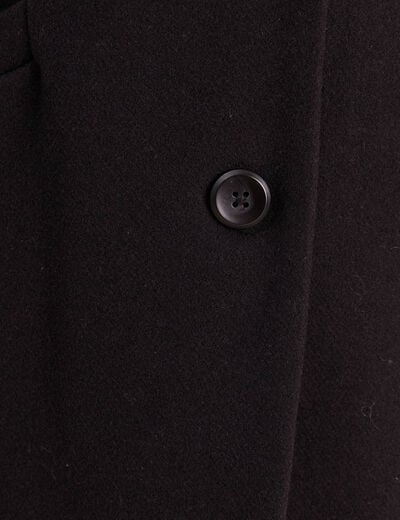 Manteau ajust&eacute; capuche amovible noir femme