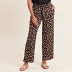 Pantalon ample taille haute noir femme