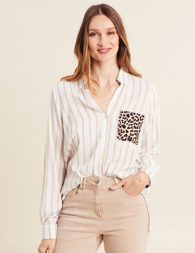 Chemise manches longues blanc femme