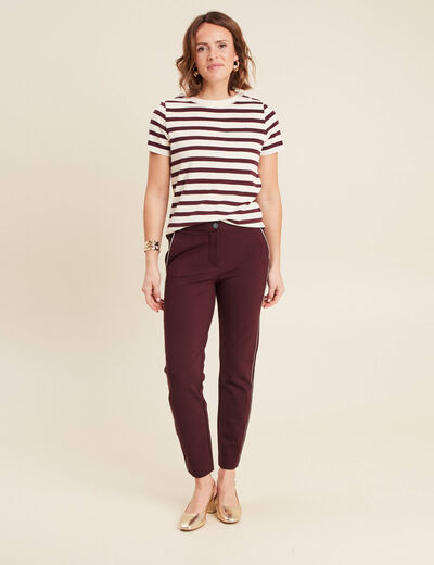 T-shirt manches courtes bordeaux femme