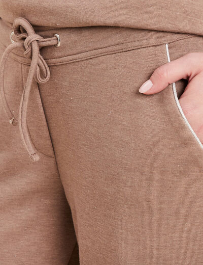 Pantalon jogging 7/8ème taupe femme