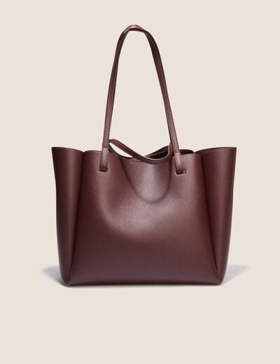 Sac cabas doubl&eacute; bordeaux femme