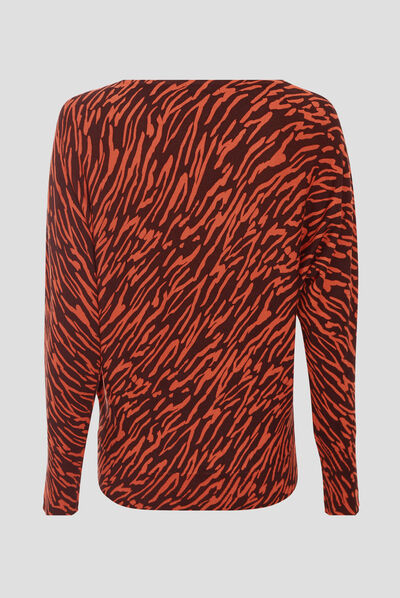 Pull manches longues orange foncé femme