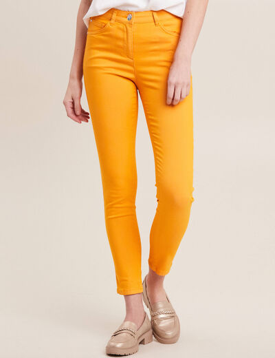 Pantalon léger taille standard 7/8ème jaune or femme