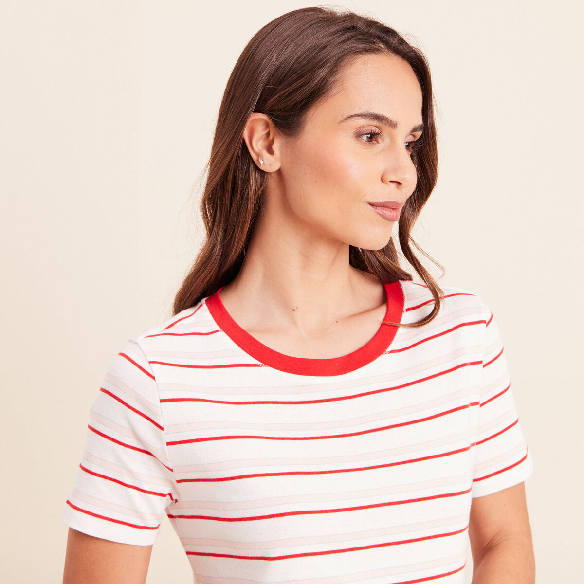 T-shirt manches courtes rose femme