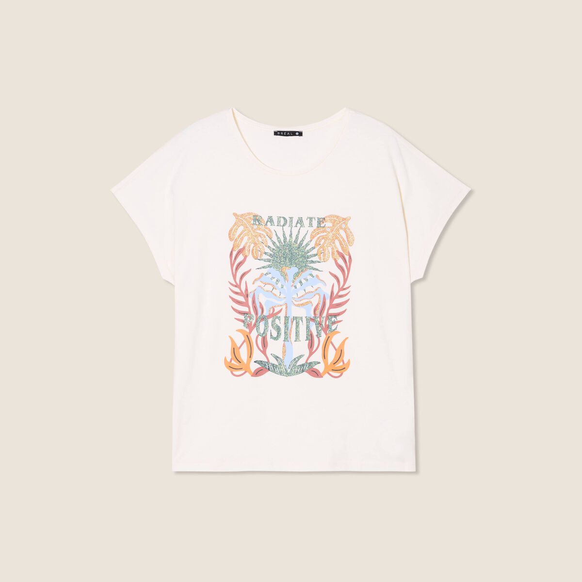 T-shirt manches courtes ecru femme