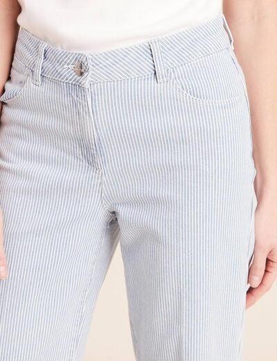 Jean coupe large 7/8&egrave;me bleu femme