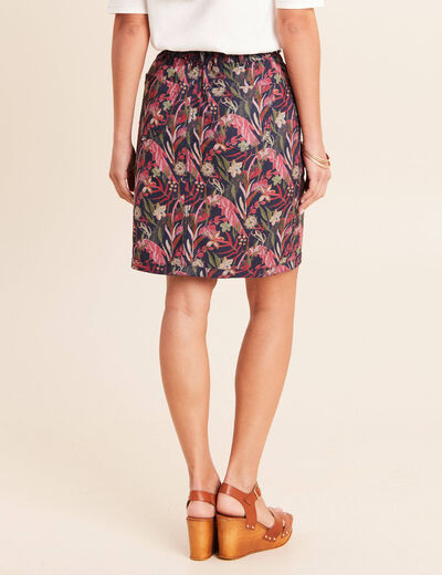 Jupe droite r&eacute;versible multicolore femme