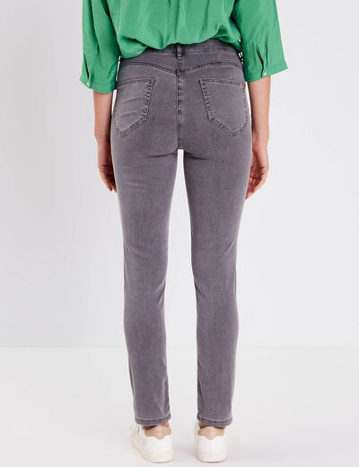 Jeans léger taille standard 7/8ème denim gris femme