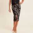 Jupe réversible midi droite fendue noir femme