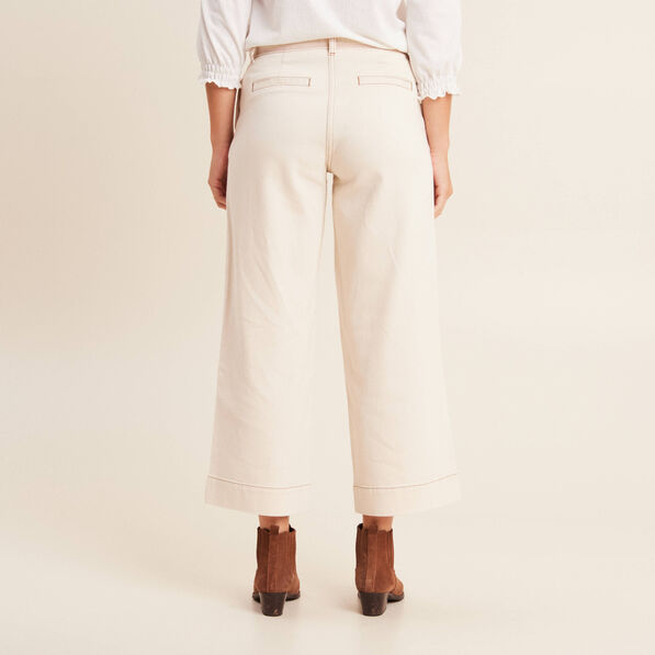 Jean large taille haute 7/8ème ivoire femme