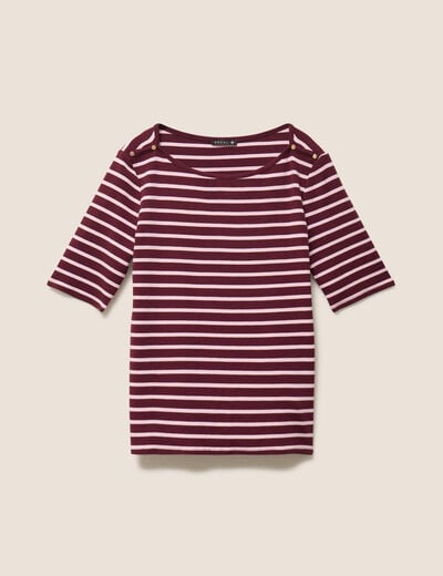 T-shirt col bateau rose femme